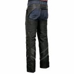 Milwaukee Leather MPM5705 Men’s Black Vented Textile Chaps with Leather Trim and Snap Out Liner - Image 8