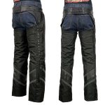 Milwaukee Leather MPM5705 Men’s Black Vented Textile Chaps with Leather Trim and Snap Out Liner - Image 4