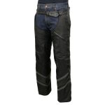 Milwaukee Leather MPM5705 Men’s Black Vented Textile Chaps with Leather Trim and Snap Out Liner - Image 12