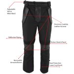 Milwaukee Leather MPM5728 Men’s Black Tri-Tex and Leather Motorcycle Biker Racing Pants w/ CE Armor Protection - Image 2