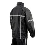 Milwaukee Leather MPM9510 Men’s Black Water-Resistant Motorcycle Rain Suit with Hi Vis Reflective Tape - Image 9