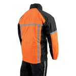 Milwaukee Leather MPM9510 Men’s Black and Orange Motorcycle Water Resistant Rain Suit w/ Hi-Vis Reflective Tape - Image 10
