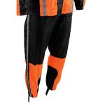 Milwaukee Leather MPM9510 Men’s Black and Orange Motorcycle Water Resistant Rain Suit w/ Hi-Vis Reflective Tape - Image 11