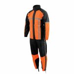 Milwaukee Leather MPM9510 Men’s Black and Orange Motorcycle Water Resistant Rain Suit w/ Hi-Vis Reflective Tape - Image 14