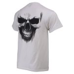 Milwaukee Leather MPMH116001 Men’s ‘Ghost’ Skull Double Sided White Printed T-Shirt - Image 48