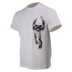 Milwaukee Leather MPMH116001 Men’s ‘Ghost’ Skull Double Sided White Printed T-Shirt - Image 29