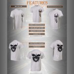 Milwaukee Leather MPMH116001 Men’s ‘Ghost’ Skull Double Sided White Printed T-Shirt - Image 2
