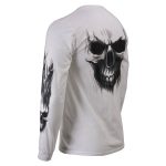 Milwaukee Leather MPMH117004 Men’s ‘Ghost Skull’ White Long Sleeve Printed T-Shirt - Image 36