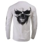 Milwaukee Leather MPMH117004 Men’s ‘Ghost Skull’ White Long Sleeve Printed T-Shirt - Image 26
