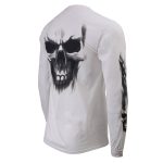 Milwaukee Leather MPMH117004 Men’s ‘Ghost Skull’ White Long Sleeve Printed T-Shirt - Image 33