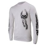 Milwaukee Leather MPMH117004 Men’s ‘Ghost Skull’ White Long Sleeve Printed T-Shirt - Image 44