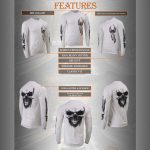 Milwaukee Leather MPMH117004 Men’s ‘Ghost Skull’ White Long Sleeve Printed T-Shirt - Image 2