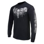 Milwaukee Leather MPMH117008 Men’s ‘Five Skulls’ Long Sleeve Black T-Shirt - Image 7