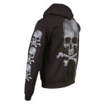 Milwaukee Leather MPMH118003 Men’s ‘Skull and Crossbones’ Black Hoodie with Zipper Closure - Image 6