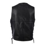 Milwaukee Motorcycle Clothing Company MV3020 Men’s Black Leather Side Laced Motorcycle Vest - Image 7