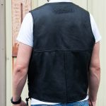 Milwaukee Motorcycle Clothing Company MV3020 Men’s Black Leather Side Laced Motorcycle Vest - Image 2