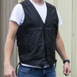 Milwaukee Motorcycle Clothing Company MV3020 Men’s Black Leather Side Laced Motorcycle Vest - Image 3