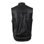 Milwaukee Motorcycle Clothing Company MV3520 Men’s Black Leather Ducktail Motorcycle Vest - Image 7