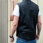 Milwaukee Motorcycle Clothing Company MV3520 Men’s Black Leather Ducktail Motorcycle Vest - Image 2