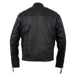 Milwaukee Motorcycle Clothing Company MV5020 Men’s Black Motorcycle Leather Jacket with Scotter Collar - Image 5