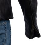 Milwaukee Motorcycle Clothing Company MV5020 Men’s Black Motorcycle Leather Jacket with Scotter Collar - Image 7