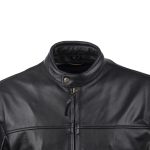 Milwaukee Motorcycle Clothing Company MV5020 Men’s Black Motorcycle Leather Jacket with Scotter Collar - Image 8