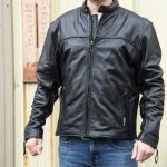 Milwaukee Motorcycle Clothing Company MV5020 Men’s Black Motorcycle Leather Jacket with Scotter Collar - Image 3