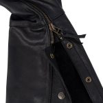 Milwaukee Motorcycle Clothing Company MV8020 Men’s Black Leather Motorcycle Chaps with Gusset Thigh - Image 4