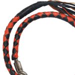 Hot Leathers MWH1104 ‘Get Back’ Genuine Black and Orange Leather Whip - Image 2