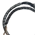Hot Leathers MWH1105 ‘Get Back’ Genuine Black and Silver Leather Whip - Image 2