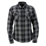Nexgen Heat Women’s NXL2601SET Bonnie Black – Grey Heated Flannel Sleeve Shirt for Outdoor Activities w/ Battery - Image 9