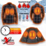 Nexgen Heat Nxl2602set Women’s ‘Bonnie’ Black Grey Red Heated Flannel Long Sleeve Shirt (Rechargeable Battery Pack Included) - Image 4