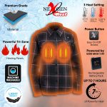 Nexgen Heat Nxl2602set Women’s ‘Bonnie’ Black Grey Red Heated Flannel Long Sleeve Shirt (Rechargeable Battery Pack Included) - Image 2