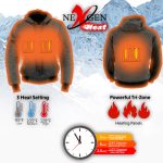 NexGen NXL2713SET Ladies ‘Fiery’ Heated Grey Hoodie (Rechargeable Battery Pack Included) - Image 4