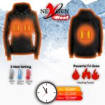 Nexgen Heat NXM1717DUAL Men’s Black Heated Hoodie w/ Dual Power Technology – Biker Jacket for Winter w/Battery Pack - Image 4
