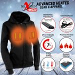 Nexgen Heat MPL2717DUAL Women’s Black Heated Hoodie w/ Dual Power Technology – Jacket for Winter w/ Battery Pack - Image 2