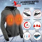 Nexgen Heat MPL2717DUAL Women’s Grey Heated Hoodie w/ Dual Power Technology – Jacket for Winter w/ Battery Pack - Image 2