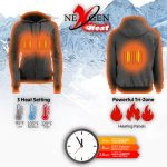 Nexgen Heat NXLL2717DUAL Women’s Grey Heated Hoodie w/ Dual Power Technology – Jacket for Winter w/ Battery Pack - Image 6