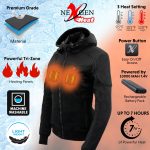Nexgen Heat MPL2761SET Women’s Black Soft Shell Racing Style Heated Jacket Powered by Rechargeable 10000mAh Battery Included - Image 2