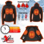Nexgen Heat MPL2767SET Women’s Black Soft Shell Heated Jacket with Detachable Hood (Included Rechargeable 10000mAh Battery) - Image 4