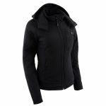 NexGen NXL2767SET Women’s ‘Ruffled’ Black Heated Soft Shell Hooded Jacket (Rechargeable Battery Pack Included) - Image 13