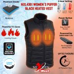 NexGen NXL4301SET Ladies ‘Puffed’ Black ‘Heated’ Textile Vest (Rechargeable Battery Pack Included) - Image 7