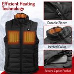 NexGen NXL4301SET Ladies ‘Puffed’ Black ‘Heated’ Textile Vest (Rechargeable Battery Pack Included) - Image 4
