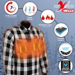 NexGen NXM1601SET Men’s ‘Riffraff’ Black and White Heated Flannel Long Sleeve Shirt (Rechargeable Battery Pack Included) - Image 2