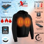 Nexgen Heat Men’s Black Heated Hoodie Jacket – Winter Motorcycle Riding Gear for Cold Outdoors MPM1714SET - Image 2