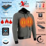 Nexgen Heat Men’s Black Heated Hoodie Jacket – Winter Motorcycle Riding Gear for Cold Outdoors MPM1713SET - Image 5