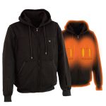 Nexgen Heat NXM1717DUAL Men’s Black Heated Hoodie w/ Dual Power Technology – Biker Jacket for Winter w/Battery Pack