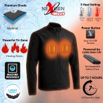 Nexgen Heat MPM1762SET Men’s Soft Shell Heated Jacket – Black Standup Collar Jacket for Winter with Battery Pack - Image 2