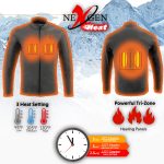 Nexgen Heat NXM1762SET Men’s Soft Shell Heated Jacket – Grey Standup Collar Jacket for Winter with Battery Pack - Image 13
