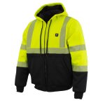 Nexgen Heat MPM1773SET Men’s Heated High Visibility Work Hoodie, Neon Green Hi Vis Reflective Hoodie w/ Battery - Image 9